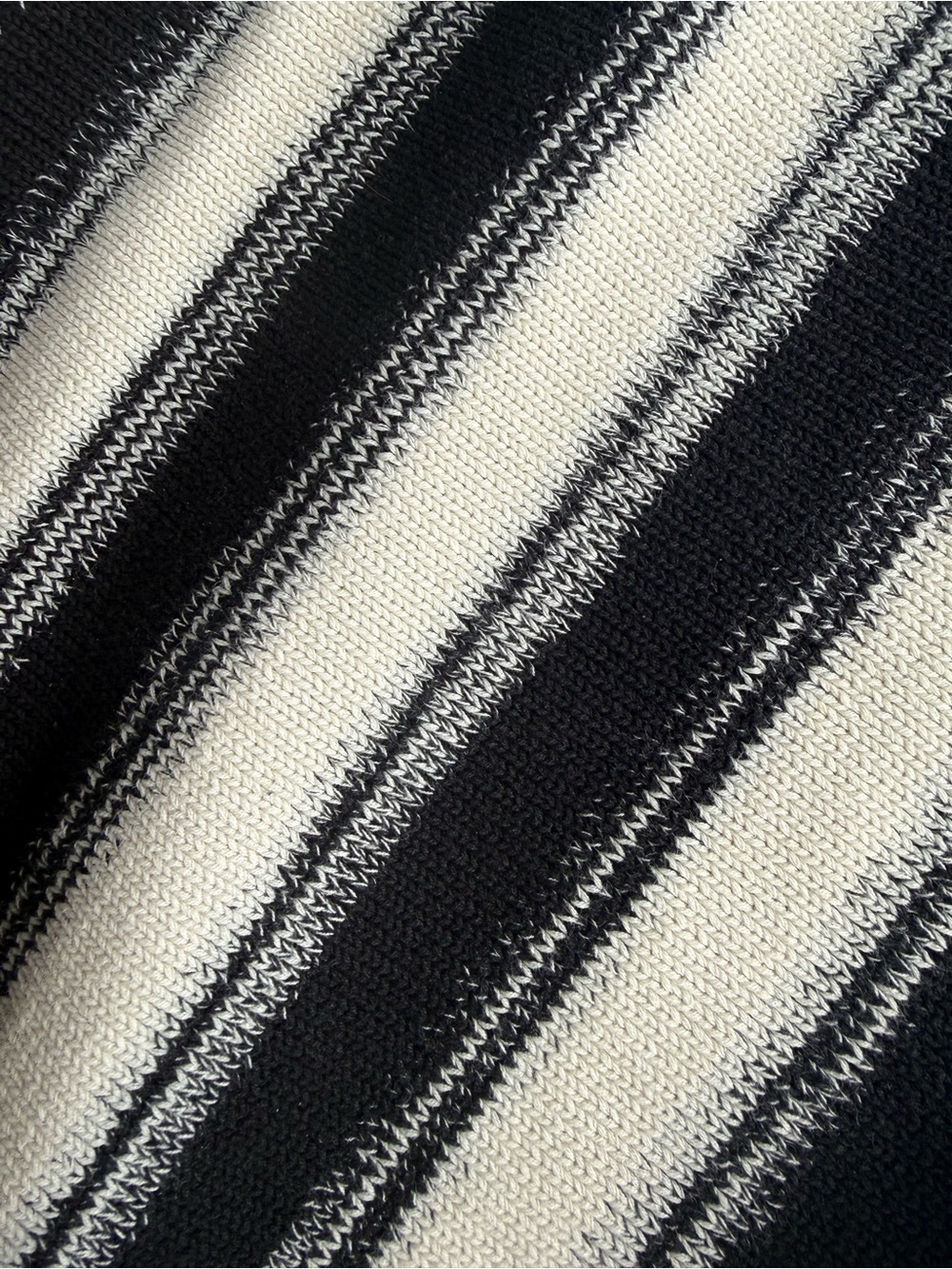 Thornsaura Striped Knit Wide Leg Pants Sz S Black White Cozy Cotton Jersey - Picture 4 of 6